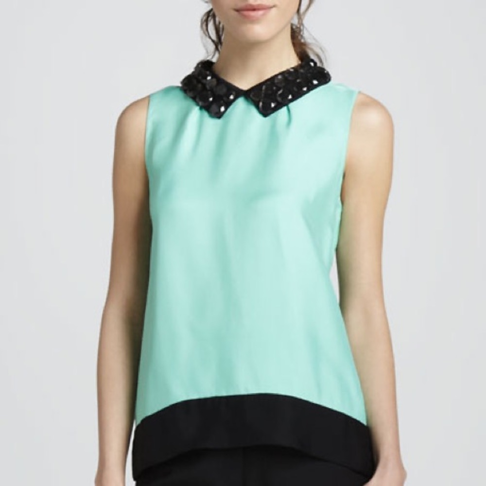 Kate Spade Harlow Blouse with Beaded Collar